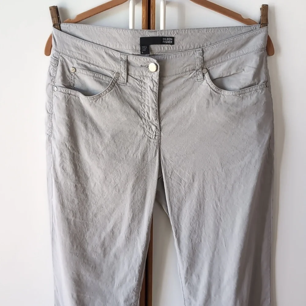 Eileen Fisher Viscose Linen Straight Jean Pants 6